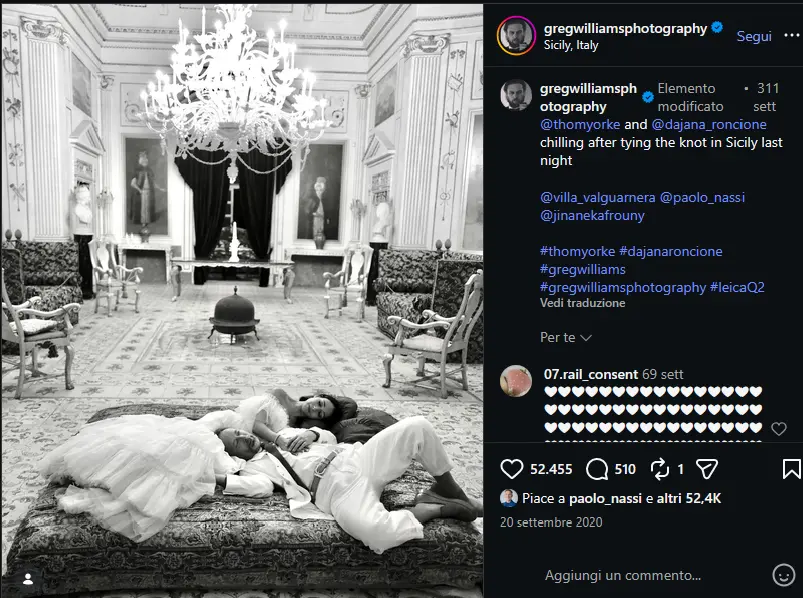 Saved visual preview of Greg Williams wedding post with professional credits