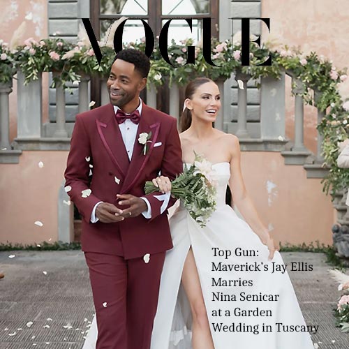 Vogue: Top Gun: Maverick’s Jay Ellis Marries Nina Senicar at a Garden Wedding in Tuscany