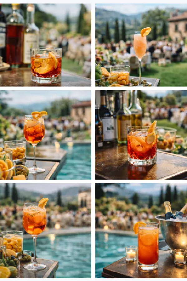 Italian cocktail heritage for wedding open bar in Italy