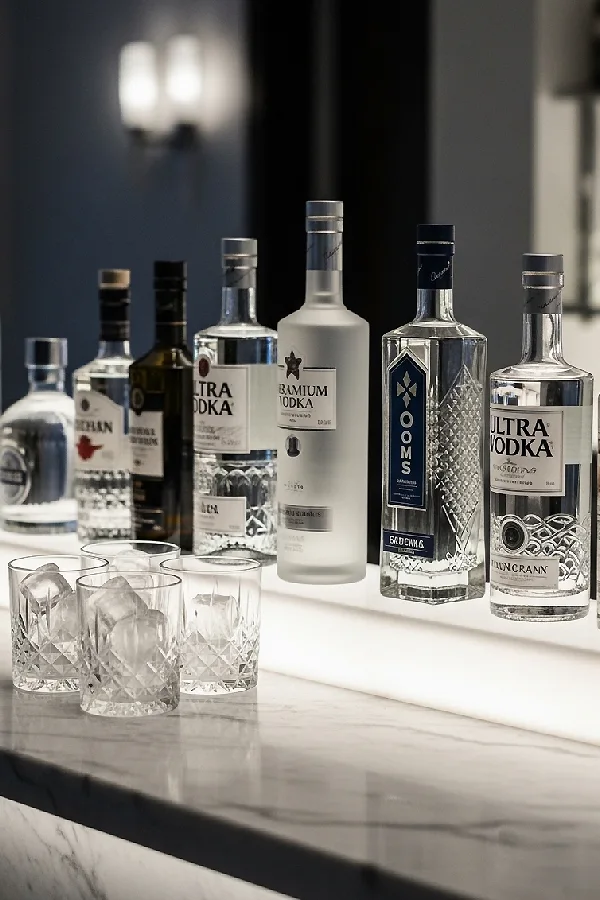 Vodka quality levels for luxury open bar catering in Italy