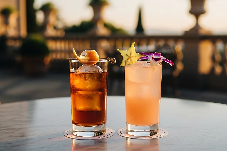 Signature cocktails for bride and groom in luxury weddings in Italy