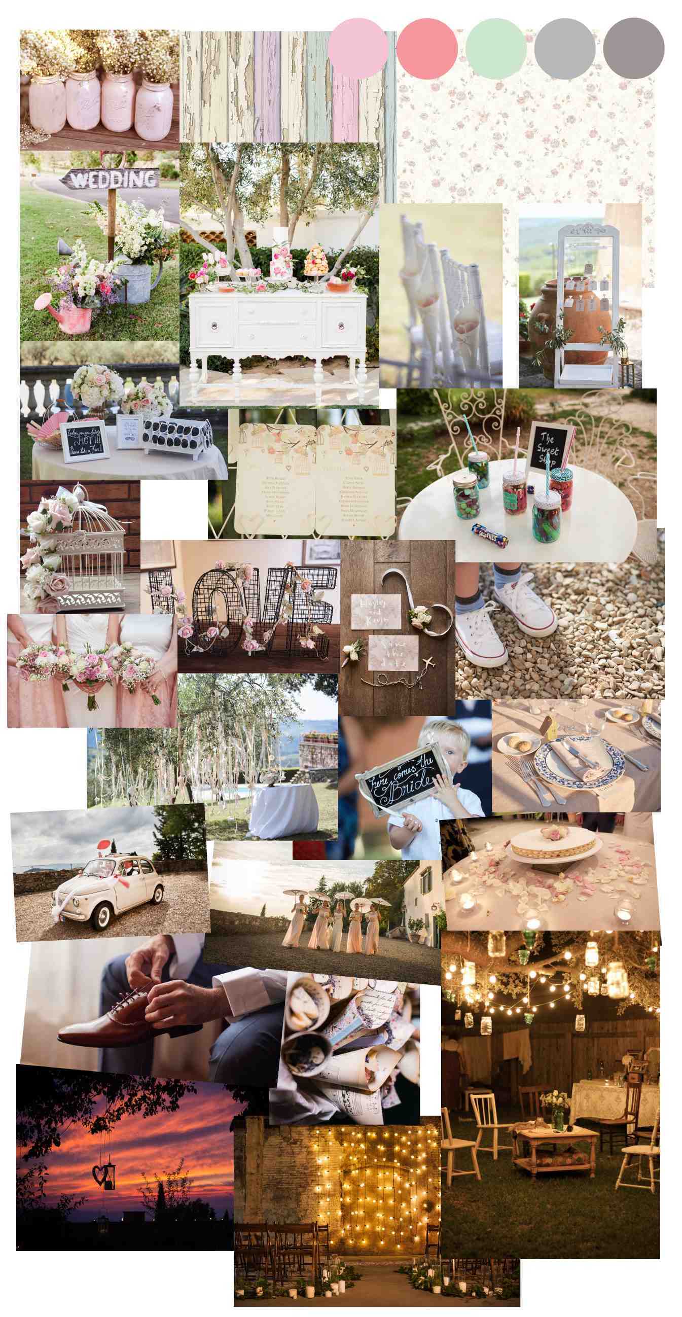 Weddings flowers in Italy: Shabby Chic style